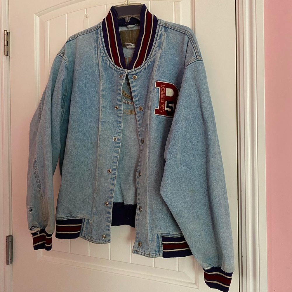 Vintage B.U.M. Equipment Varsity Jean Jacket